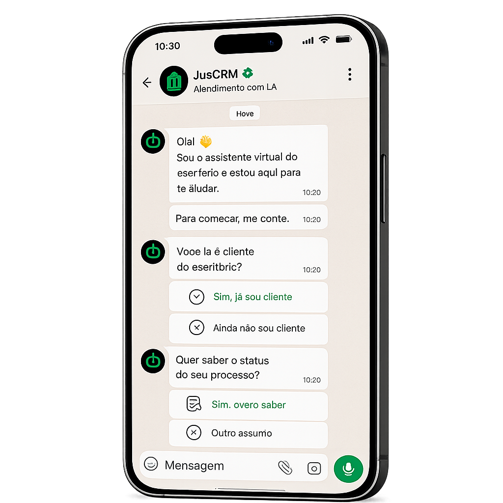 I.A. de atendimento no Whatsapp para Advogados
